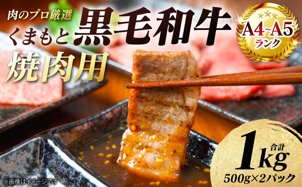 
                  【A4～A5ランク】 くまもと黒毛和牛 焼肉用 1kg （500g×2パック） 和牛 牛肉 お肉 黒毛和牛 冷凍 焼肉 BBQ おかず ギフト 熊本県 八代市
                