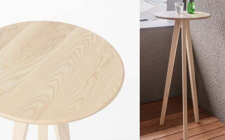 ミツキ スタンドテーブル ホワイトアッシュ 高さ105cm 選べる2タイプ 【ラウンドタイプ/テーパータイプ】