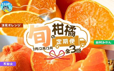 定期便【全3回/1・2・3月】紀州和歌山産旬のご家庭用柑橘セット(みかん・不知火・清見)【tkb411】