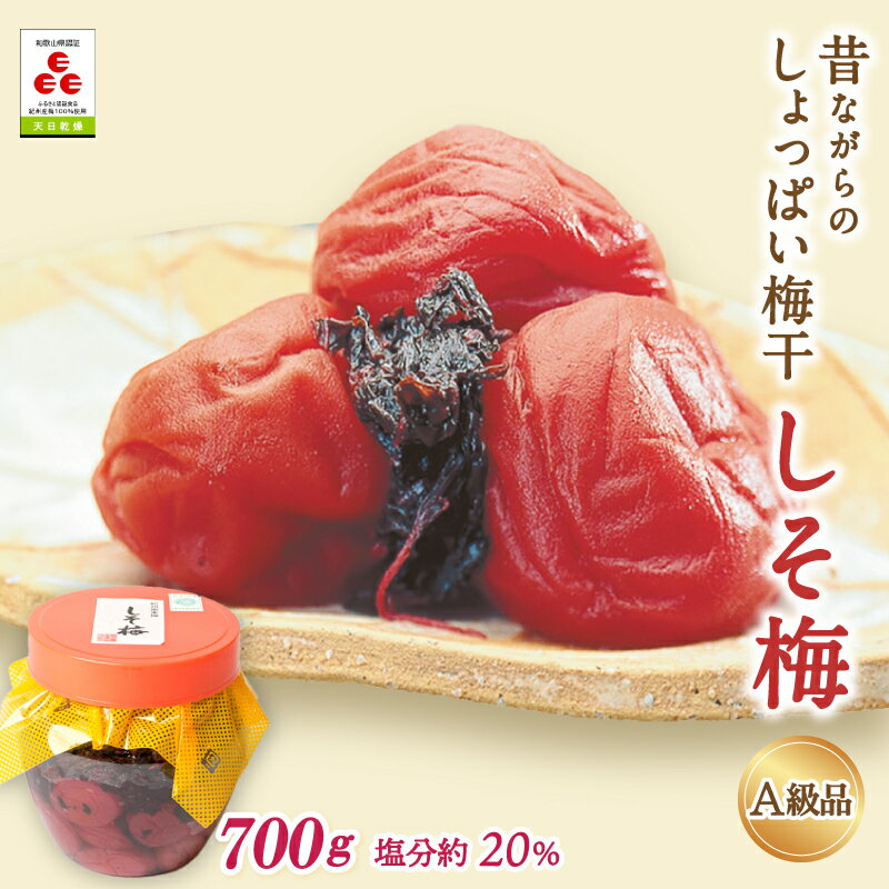 【ふるさと納税】昔ながらのしょっぱい梅干 しそ梅（塩分約20%）700g / 田辺市 紀州南高梅 南高梅 梅干し 梅干 梅 しそ漬け梅 しそ梅 赤しそ 塩分約20％