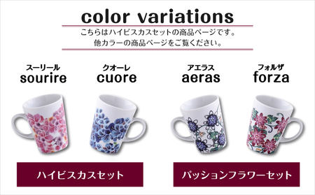 ペアマグカップ 美濃焼 【ハイビスカスセット】 1セット 2個 | 紅琉 BINRYU アラヤプランニング株式会社 | 食洗機対応 コップ 食器 磁器 焼き物 マグ セット ペアカップ 2個セット |