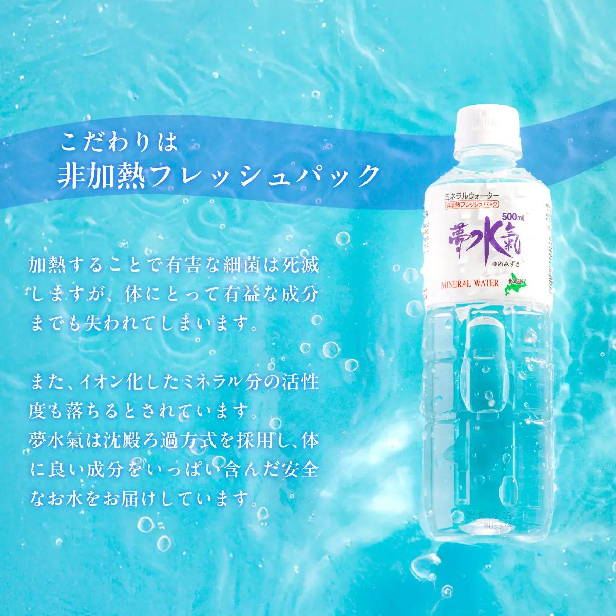 ミネラルウォーター夢水氣（500ml×24本）2セット 天然アルカリイオン水 NABI008