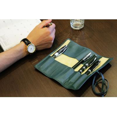 ふるさと納税 香芝市 こだわりの逸品「6本収納ロールペンケース」<ブルー>