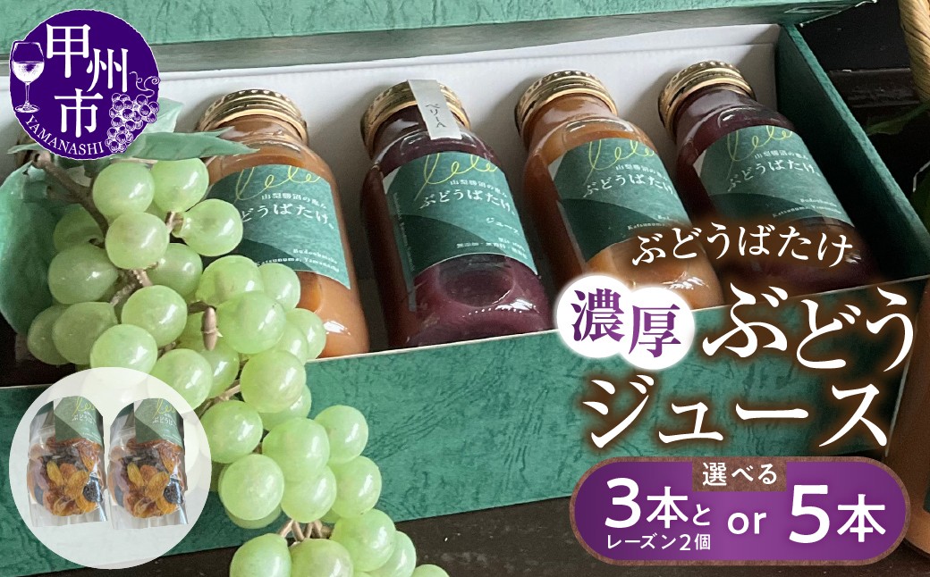 
                  【選べるセット】ぶどうばたけ 濃厚ぶどうジュース レーズン セット（BDB）
                