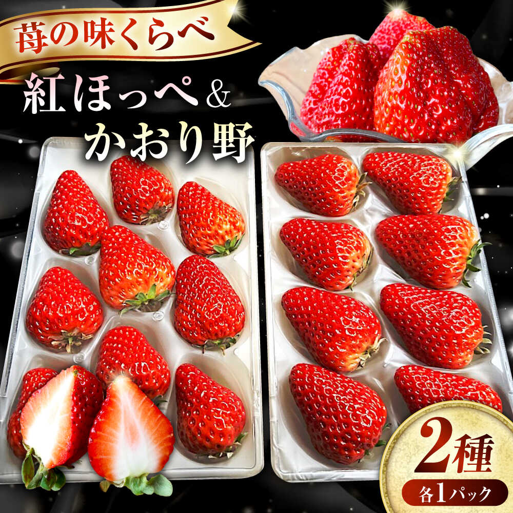 【ふるさと納税】【2026年1月以降順次発送】先行予約 産地直送厳選「紅ほっぺ・かおり野」2パックセット（計270g以上）いちご イチゴ 苺 紅ほっぺ かおり野 ブランド 送料無料 産地直送 新鮮 食べ比べ 詰め合わせ 10000円 1万円 広島県福山市/びんごファーム[BAFY001]