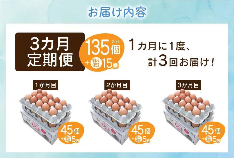 【3ヶ月定期便】”忍野の卵”コクの赤玉50個×3回 ※割れ保証含む 卵