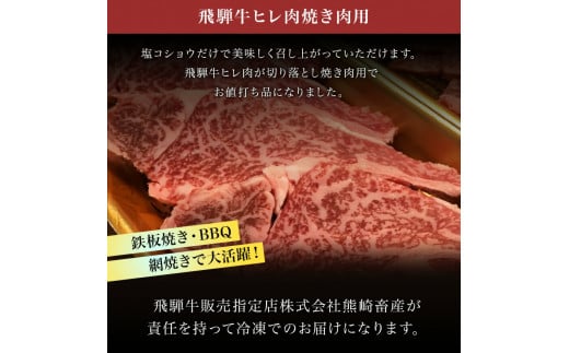 【希少部位】「肉の芸術品」飛騨牛ヒレ切り落とし肉焼肉用500g