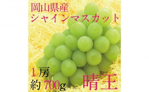 [HS]ぶどう 2025年 先行予約 9月・10月発送 シャイン マスカット 晴王 1房 約700g【ブドウ 葡萄  岡山県産 国産 フルーツ 果物 ギフト】