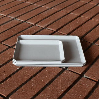 1616/ TY Square Plate 165, 235 Gray セット 有田焼 器 食器 皿 グレー プレート A35-169