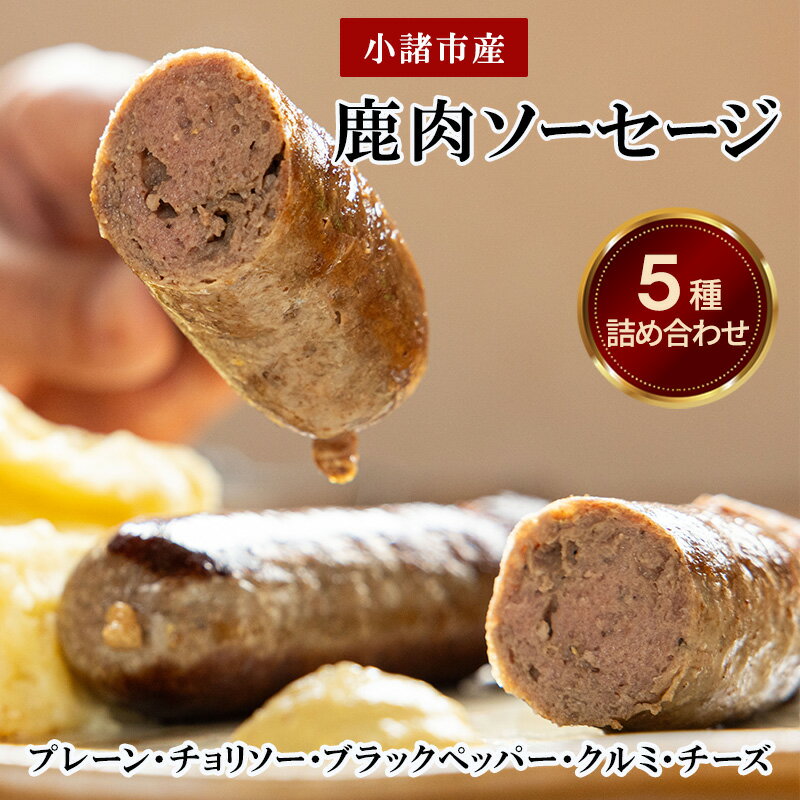【ふるさと納税】小諸産　鹿肉ソーセージ5種詰め合わせ（プレーン・チョリソー・ブラックペッパー・クルミ・チーズ）　お届け：決済より1ヶ月以内に発送
