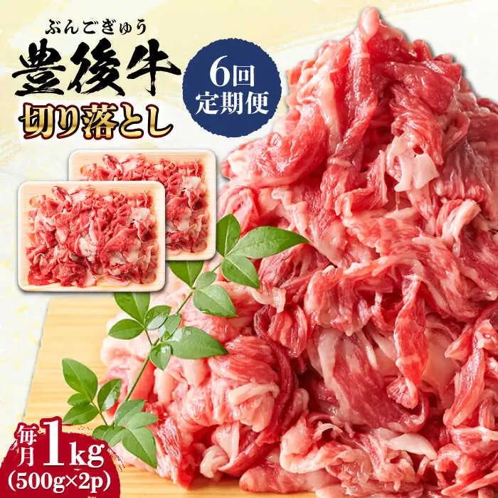 【全6回定期便】【小分けで便利！】おおいた豊後牛 牛肉 切り落とし 1kg (500g×2)  牛肉切り落とし 豊後牛 [AREI045]
