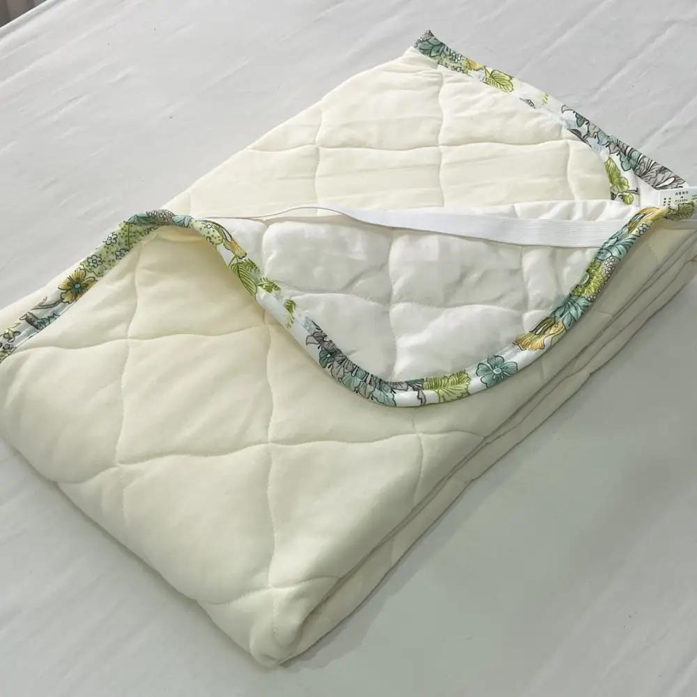 【訳あり 数量限定】ガーゼプリント 敷パッド 1枚 【ダブル】120×205cm ベージュ SH-3116PW