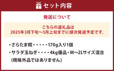 玉ねぎ麹＆甘くて柔らかい！早採りサラダ玉ねぎ 4kg （優品・サイズ混合）＜栽培期間中、無農薬・無化学肥料栽培／熊本県水俣市産／耕人舎＞野菜 タマネギ 玉ねぎ 糀調味料 麹 調味料 サラダ セット 【