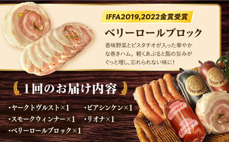 【5点×6回定期便】ハムソーセージ バラエティ 5品 [EAM036]  国産ハム ソーセージ 詰合せ ウインナー 金賞 国選 定期便
