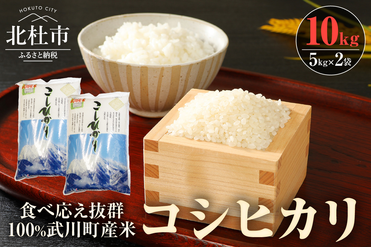 
            【令和7年度新米】山梨最大の米処　北杜市武川町産　コシヒカリ5kg×2袋 米 粘り 甘味 つや 食べ応え抜群
          