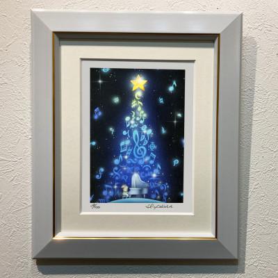 ふるさと納税 奈良市 芳岡ひでき　インチ版画『クリスマスミュージックツリー』 |  | 02