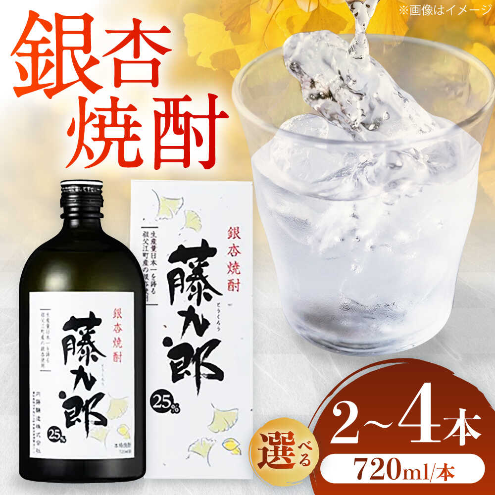 【ふるさと納税】【選べる本数】銀杏焼酎 藤九郎（720mL）2本〜4本セット / 米焼酎 本格焼酎 地酒 晩酌 四合瓶 / 稲沢市 / 合同会社祖父江商工販売[BMBC007]