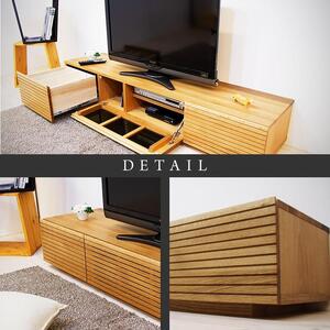 【大川家具】無垢材 テレビボード  ローボード テレビ台  TV台 風雅 幅1800 ホワイトオーク ナチュラル インテリア おしゃれ  収納 国産 日本製 完成品 組み立て不要 高級感 【設置付き】