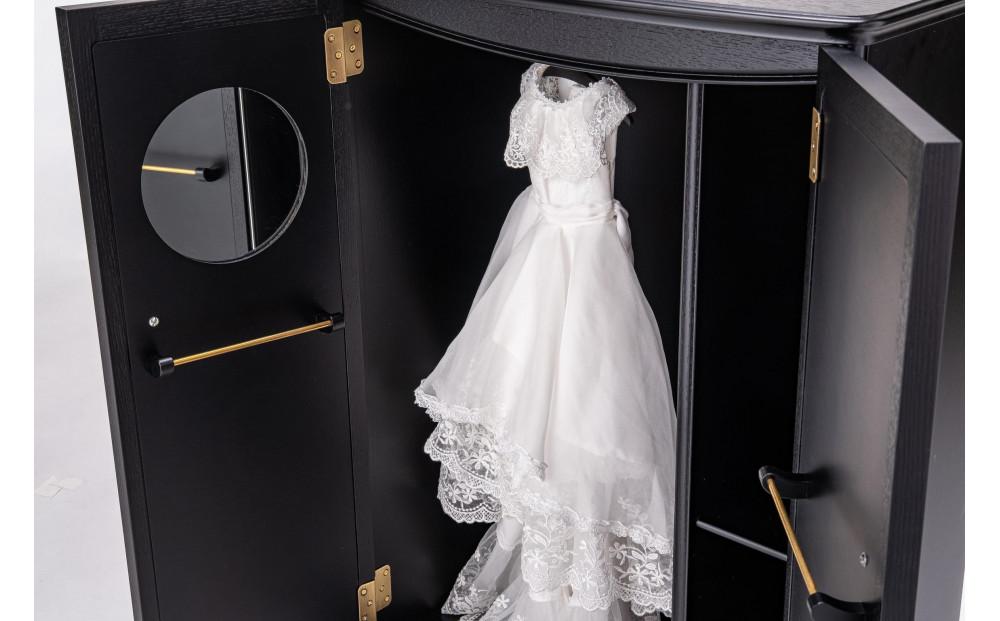 【ブラック】松永工房 Petit. Continue プティ・ワードローブ ミニチュア家具 1／3家具 ドール家具 ドール 40～60センチ対応 インテリア アンティーク家具 木製 ハンガー ドール服