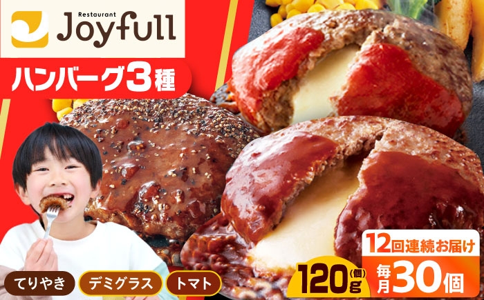 
                  【全12回定期便】【福岡工場直送】ジョイフル ハンバーグ スペシャル 詰め合わせ 3種 30個セット《築上町》【株式会社 ジョイフル】 [ABAA044] 牛100% ギフト 大容量 肉 牛 はんばーぐ ファミレス 冷凍 簡単 おかず 弁当 小分け 個包装 保存料不使用 人気定期便 243000 243000円
                