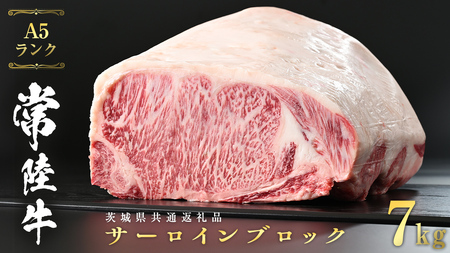 常陸牛 A5 等級 サーロイン ブロック 7kg ( 茨城県共通返礼品 )   [CD045sa]