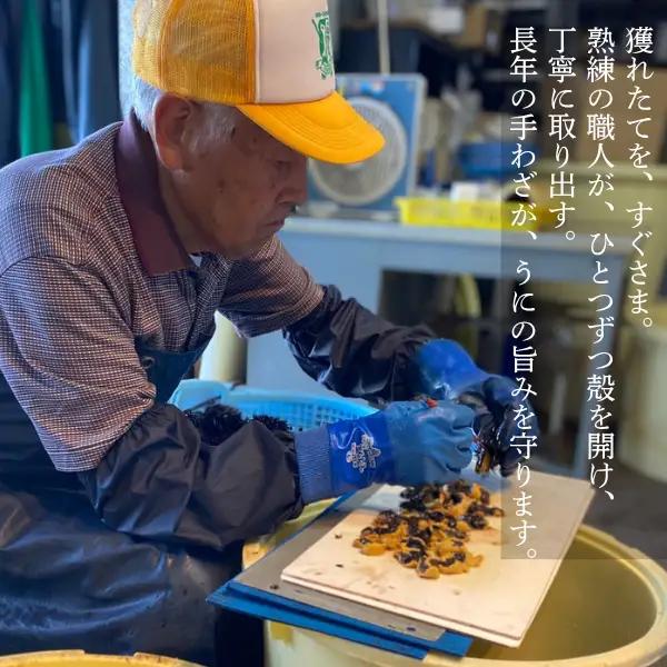 【2026年6月上旬から順次発送】【海洋深層水使用】北海道産 生うに 120g×3個 キタムラサキウニ 直送 旬 うに丼 海鮮 せたな町 ふるさと納税