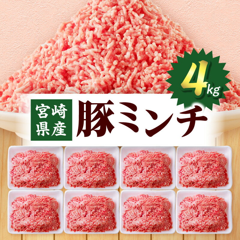 【ふるさと納税】宮崎県産 豚ミンチ 4kg ミンチ 挽肉 豚肉 豚 肉 精肉 国産 宮崎県産豚肉 小分け パック 使い勝手 普段使い 家庭料理 生活応援 豚肉料理 ストック 新鮮 料理 材料 炒め物 お弁当 おかず 冷凍 畜産王国 豚肉王国 人気 贈り物 ギフト 宮崎県 宮崎市 送料無料