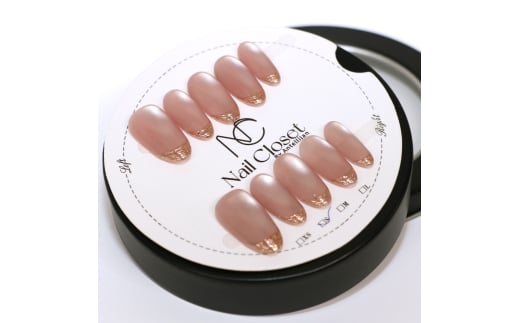 ネイルチップ　ミディアム【艶羽衣】Lサイズ　Antellijan大宮ネイルサロンのハンドメイド　M5-L　【11100-2141】