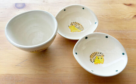 【瀬戸焼】子供用食器セット(はりねずみ)贈答品対応【1466987】