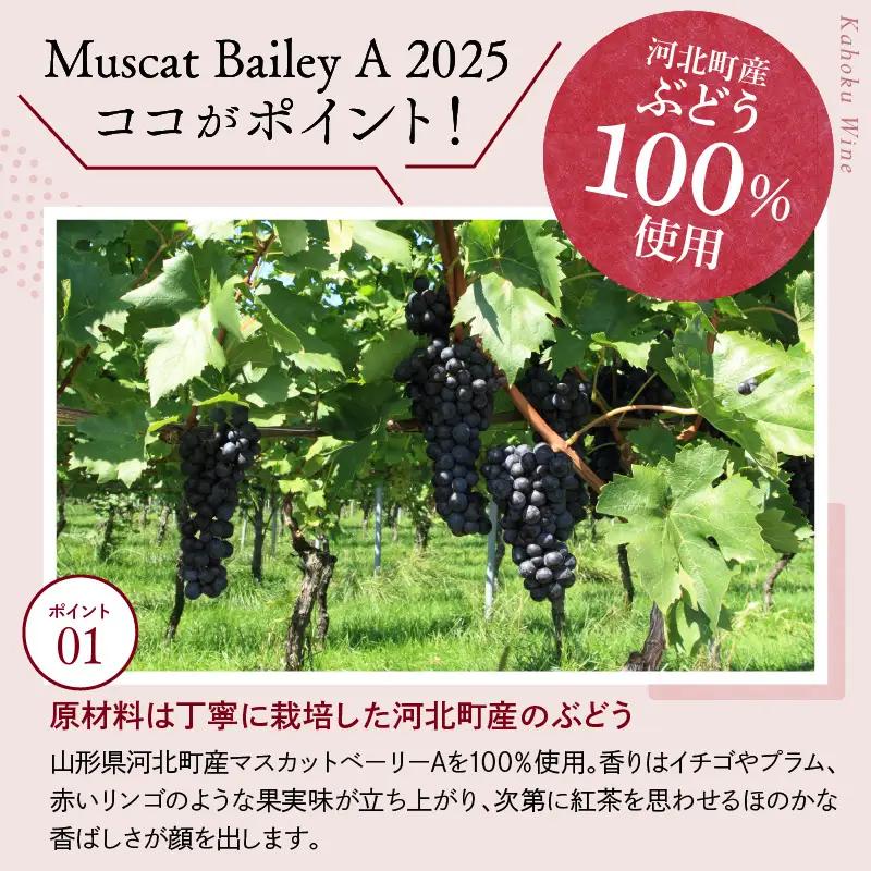 ワイン マスカットベーリーA 2025 750ml 河北町産 ワイン