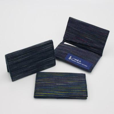 ふるさと納税 見附市 見附織名刺ケース　C/#紺地に赤絣 |  | 01