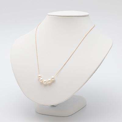 ふるさと納税 長崎市 あこや真珠(7.5-8mm珠、5粒)スルーペンダント/K18イエローゴールド |  | 01