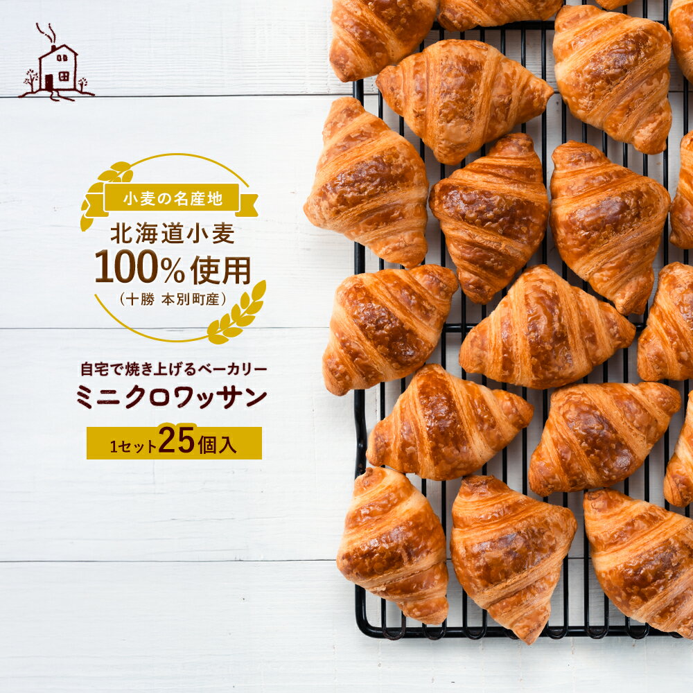 【ふるさと納税】ミニクロワッサン 25個 セット パン ローカルベーカリー《7-14営業日以内に出荷予定(土日祝除く)》急速冷凍 手作り 朝ごはん おやつ 軽食 ランチ 北海道 本別町