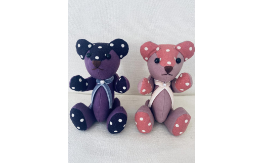 はんぷくま 1個 紫 ぬいぐるみ マスコット キーホルダー チャーム 帆布 キャンバス 熊 クマ くま ハンドメイド 手作り 雑貨 小物 かわいい デザイン オリジナル キャラクター 癒し ギフト 贈り物 プレゼント 岩手県 盛岡市 東北 岩手 盛岡 Original bag Charbouz