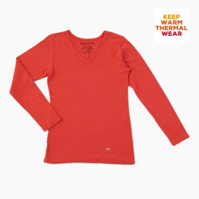 【ふるさと納税】「SKINFRIEND WINTER」V首長袖Tシャツ　男女兼用Mサイズ/オレンジ【1479773】