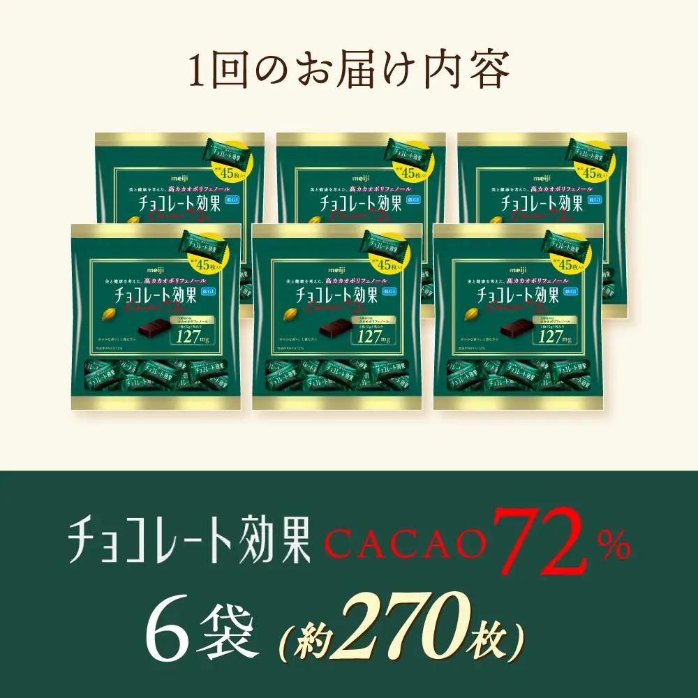 【全2回定期便】【毎月お届け】チョコレート効果カカオ72％大袋 6袋 チョコレート ビターチョコ 高カカオ 明治 大容量 大阪府高槻市/株式会社 丸正高木商店[AOAA077]