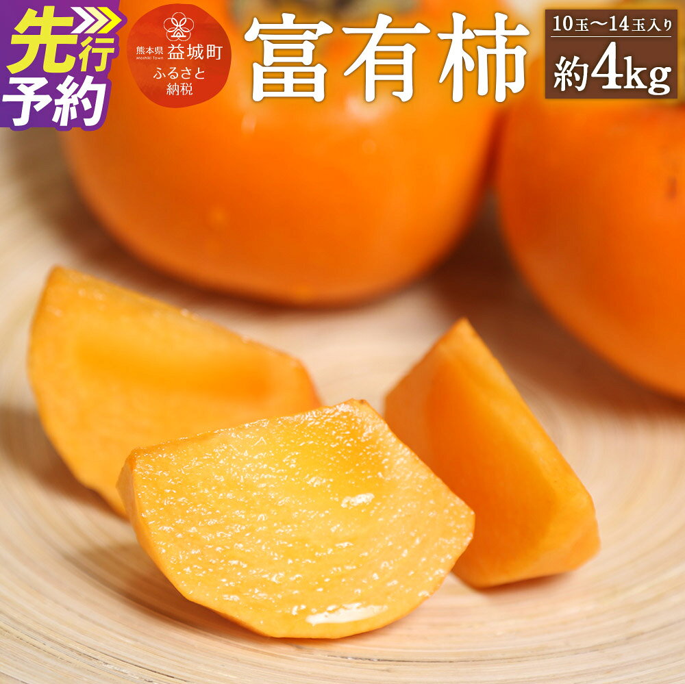 【ふるさと納税】富有柿 合計約4kg 1箱5〜7玉×2箱 特選化粧箱 柿 かき カキ 果物 フルーツ 九州産 熊本県産 ギフト 贈り物 送料無料【2026年11月上旬～12月下旬発送予定】