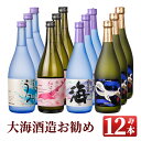 【ふるさと納税】大海酒造のオススメ焼酎(計12本・各720ml)うみ・海・紅はるか・くじらのボトル黒麹！4種類の違いを飲み比べ【久木田酒店】