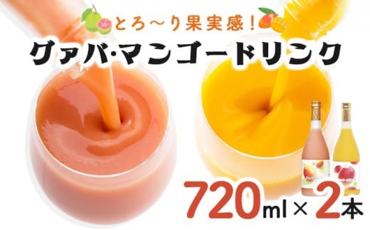 
            KU106 とろーり果実感！グァバ・マンゴードリンク２本セット(720ml×2本) 【宮崎果汁】
          