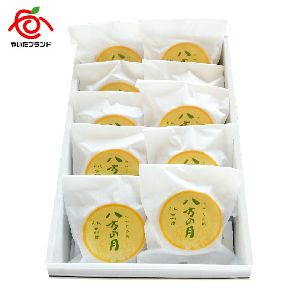【ふるさと納税】つつじの郷 八方の月 1箱 (10個入)｜銘菓 焼菓子 和菓子 お茶菓子 スポンジ コーヒー餡 栃木県 矢板市