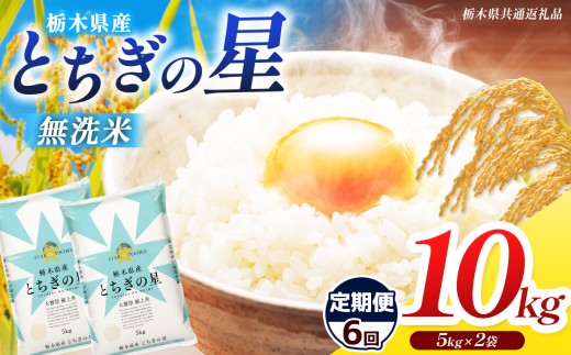 【栃木県共通返礼品】【先行予約】【令和8年度産】【定期6回】 訳あり 栃木県産 とちぎの星  無洗米 5kg×2 10kg | 定期便 選べる ふるさと 納税 コシヒカリ とちぎの星 お米 精米 無洗米 ごはん ご飯 主食 日本米 kome 栃木県 共通返礼品 那珂川町 送料無料