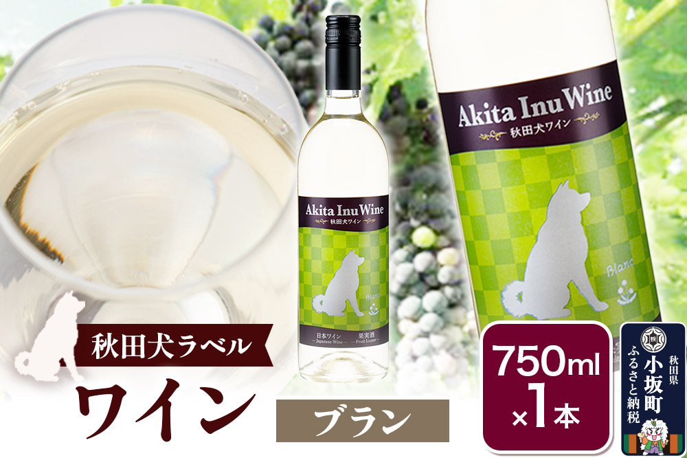 
                  小坂七滝ワイナリー　秋田犬ラベルワイン（ブラン）750ml×1本 [小坂七滝ワイナリー 秋田犬ラベル ワイン 赤ワイン 白ワイン グラン セイベル9110 ナイアガラ 甘口 フルーティー お酒 秋田県 小坂町]
                