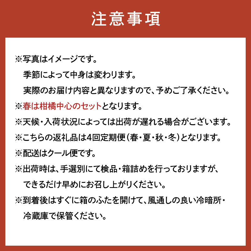 定期便 フルーツセット 年4回(春・夏・秋・冬)【8003-3】