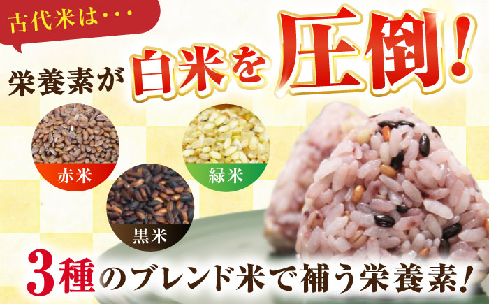 【古代米】佐賀県産古代米3色MIX 計2.4kg（800g×3袋）/ 健康志向 赤米 緑米 黒米 / 佐賀県/旬菜舎さと山 [41AABM008]