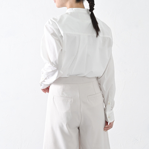 【THE INDUSTRY WORKS】フロントフリルネックブラウス（オフ）・1着　TIW-W038（66-27-WH） レディース ブラウス