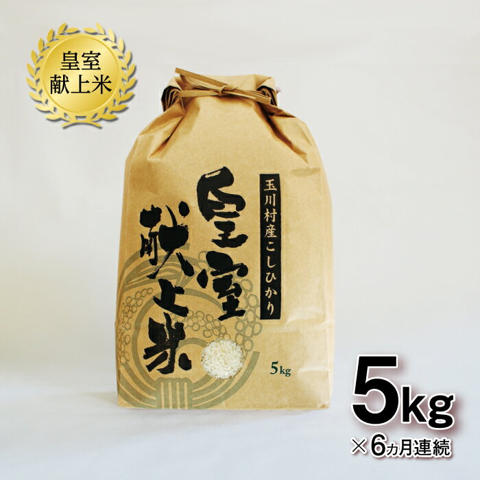 【ふるさと納税】 FT18-264 【6ヶ月連続】玉川村産こしひかり 皇室献上米5kg