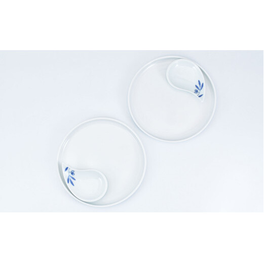 porchetto ホワイト トレイ&オリーブしずく皿2セット 有田焼 食器 うつわ 器 シンプル おしゃれ イタリアン 小皿 まるぶん A30-450_イメージ4