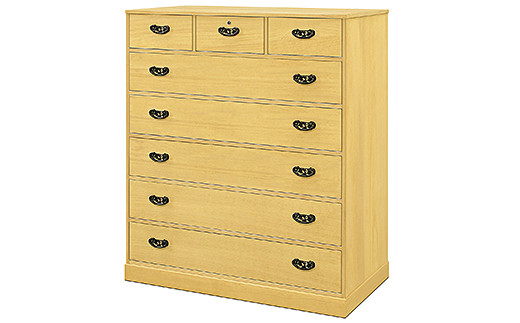 桐たんす 鍵付き6段：C247-002