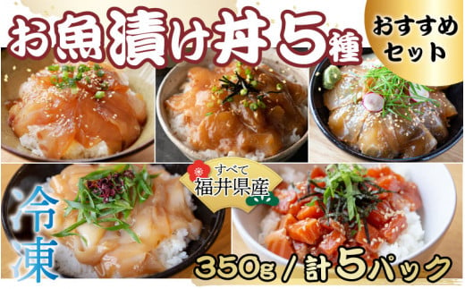 干物屋さんの漬け丼 オススメ5パック【急速冷凍】（プロトン凍結）