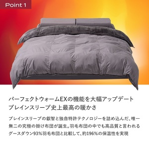 ブレインスリープ コンフォーター パーフェクト ウォーム EX クイーン（QUEEN）掛け布団 布団 冬 冬用 冬用布団 寝具 カバー不要 自宅で洗える 清潔 断熱 究極の暖かさ 蒸れない 毛布 羽毛